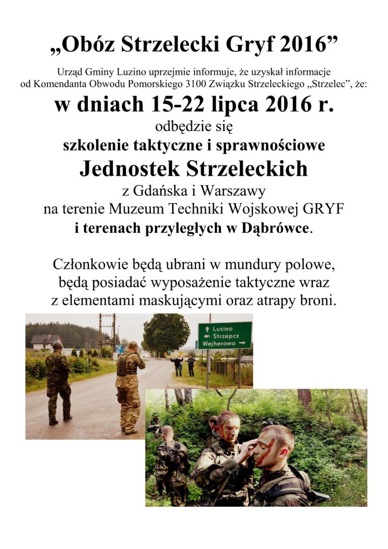 „Obóz Strzelecki Gryf 2016”